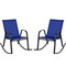 2-Piece Outdoor Rocking Chair Set with Metal Frame and Breathable Fabric Seat for Patio or Porch